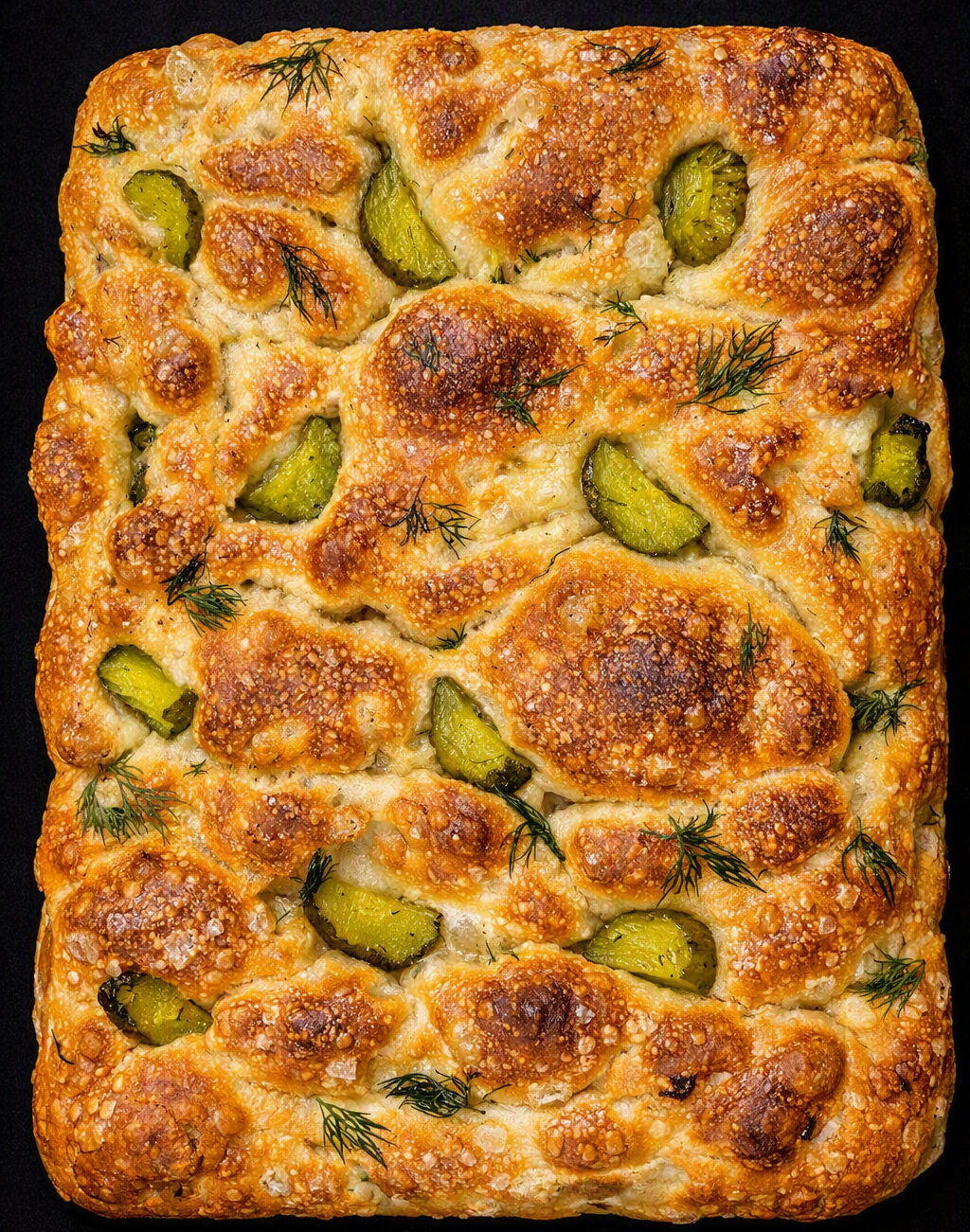 Pickled Gherkins and Dill Focaccia